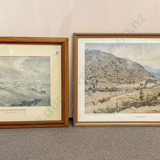 Two Historical Prints - Charles Barraud The Barracks Hawkes Bay & Other