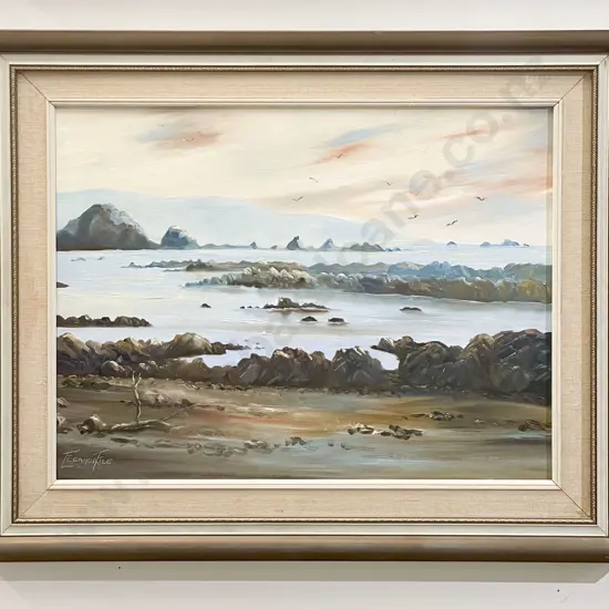Eleanor File - Towards Island Bay - Oil on Board
