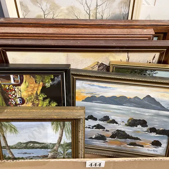 Eight Assorted Framed Original Art Works