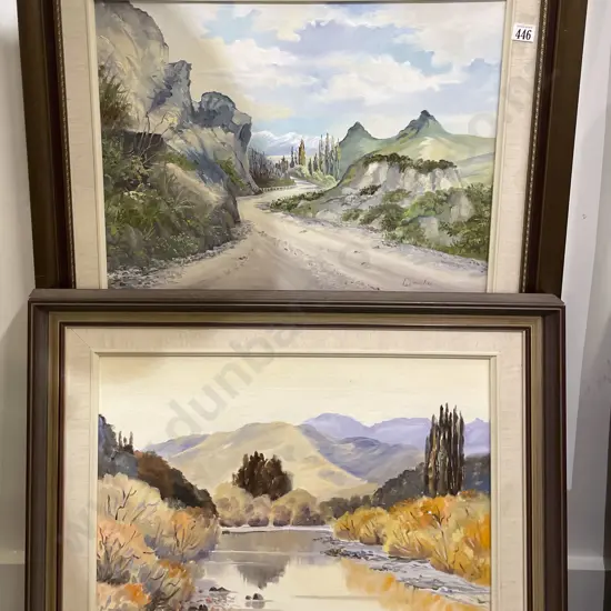 Eleanor File - Two Landscapes - Oil on Board