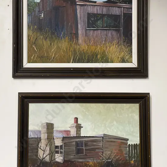 Colin Redmond - Two Architectural Studies - Oil on Board