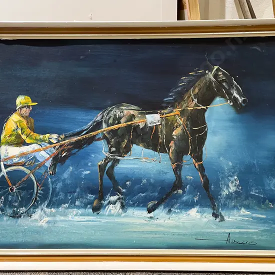 Unknown Artist - Trotter - Oil on Board