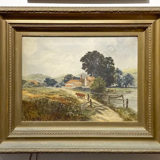 J. L. Watt - English Pastoral Landscape - Oil on Canvas