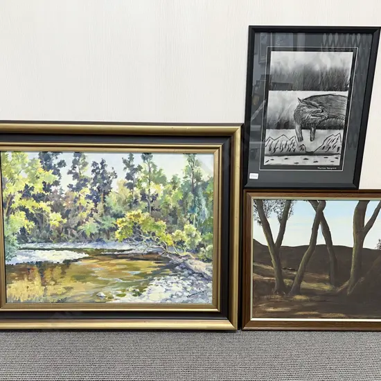 Thomas Trengrove Mixed Media together with Two Oil Landscapes