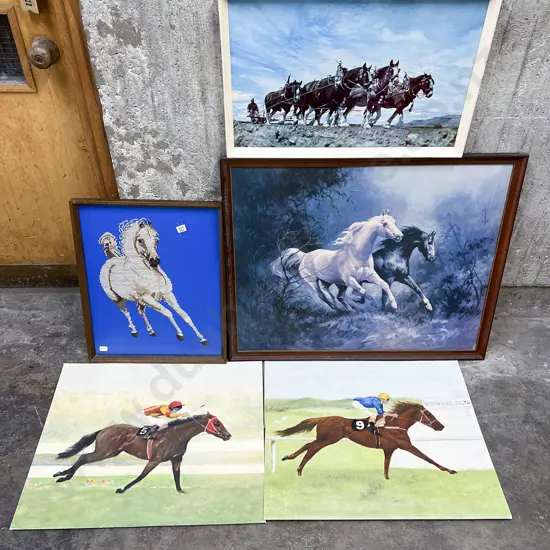 Five Assorted Prints & Original Horse Studies