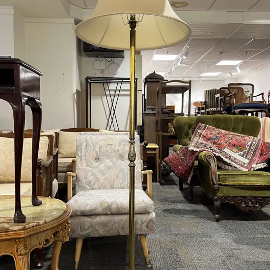 Tripod Based Gilt Metal & Brass Standard Lamp