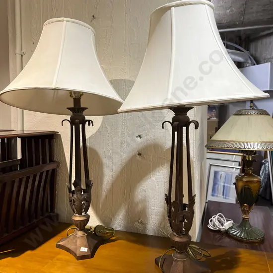 Pair of Metal Table Lamps