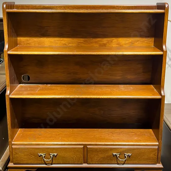 Mahogany Open Front Graduating Bookcase with Two Drawers to Base