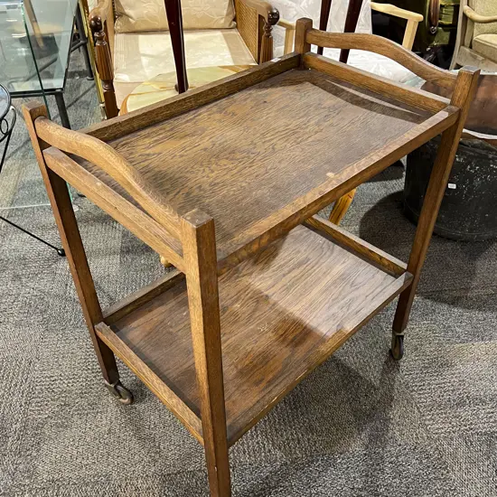 Oak Two Tier Tea Trolley