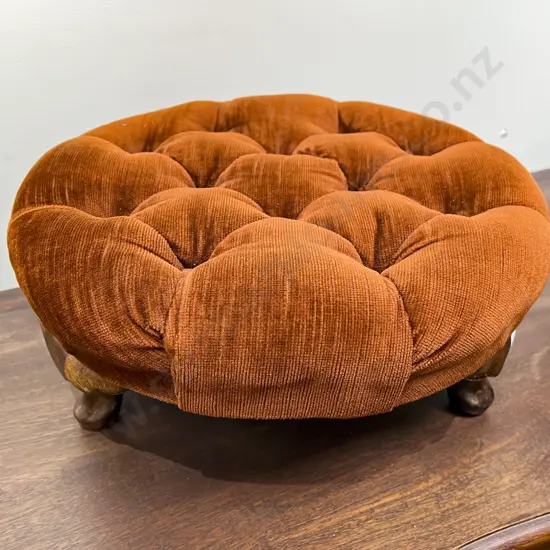 Button Topped Circular Foot Stool