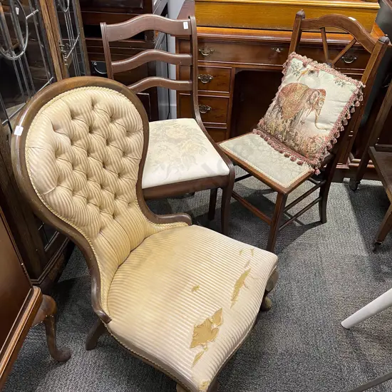 Two Single Chairs together with Bedroom Chair