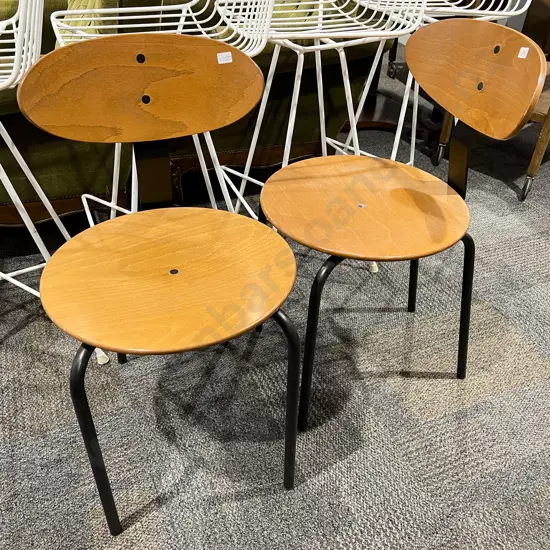 Pair of Modern Circular Seated Chairs