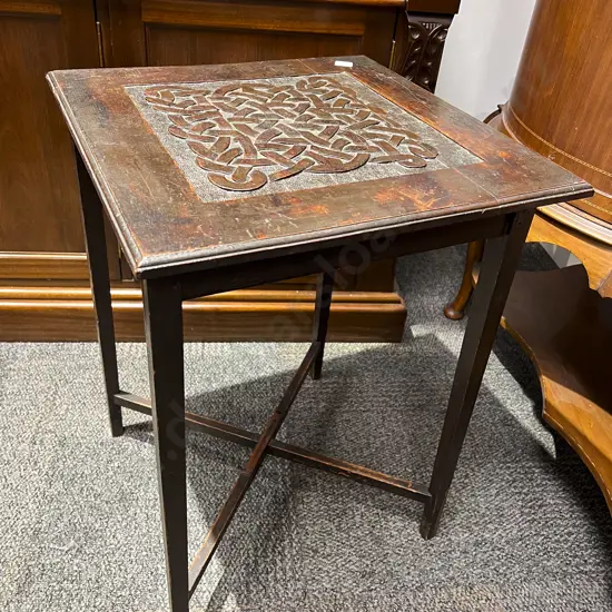 Chip Carved Top Occasional Table