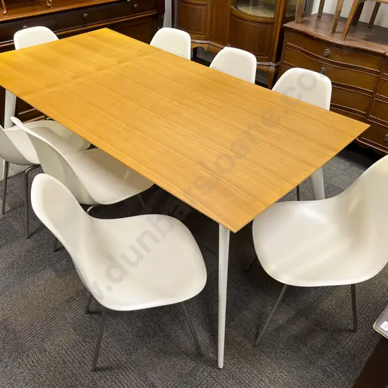 Modern Dining Table & Eight Bucket Dining Chairs