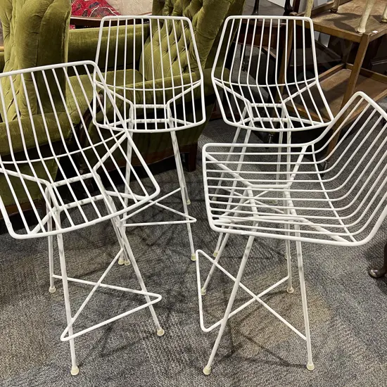 Set of Four Mid C20th Wire Bar Stools
