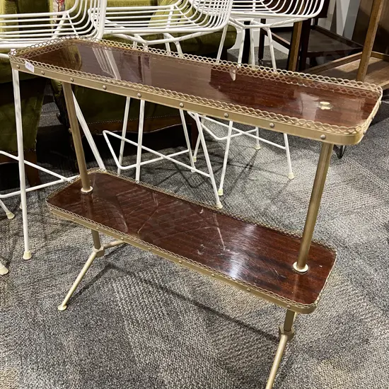 Footed Two Tier Mid C20th Open Shelf