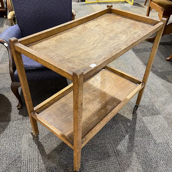 Oak Two Tier Tea Trolley