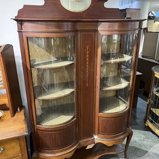 Edwardian Mahogany Sheraton Revival Display Cabinet