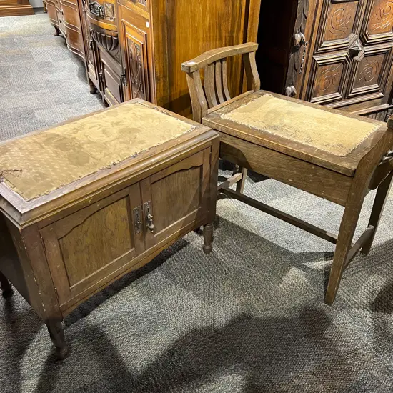 Oak Compartment Stool together with Other