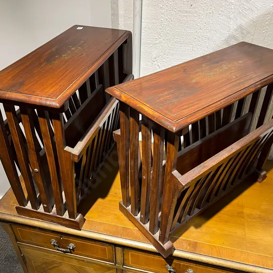 Pair of Inlaid Magazine Stands