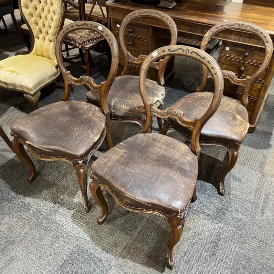 Set of Four Balloon Back Dining Chairs