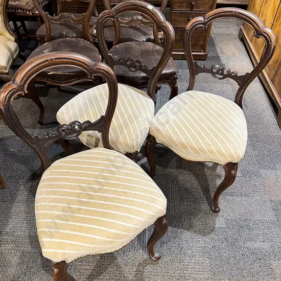 Three Balloon Back Dining Chairs