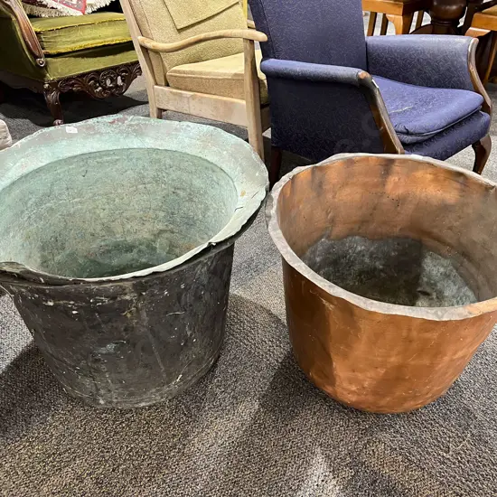 Three Copper Planters