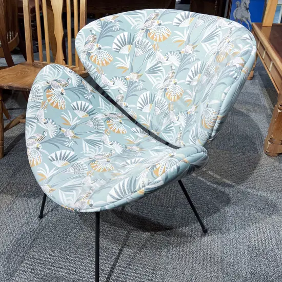 Mid C20th Lip Chair with Modern Upholstery