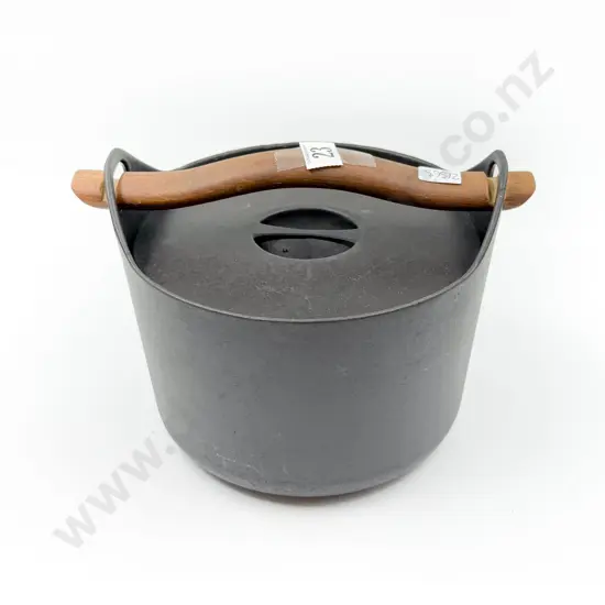 Cast Iron Lidded Casserole with Wooden Carry Handle