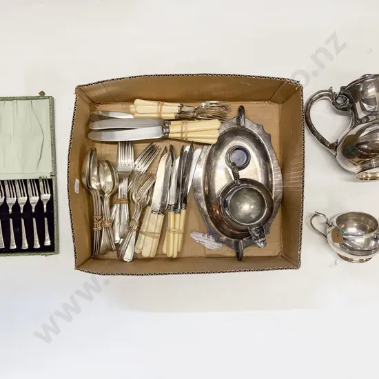 Quantity of Assorted S/P incl Cutlery and Some Bone Handled