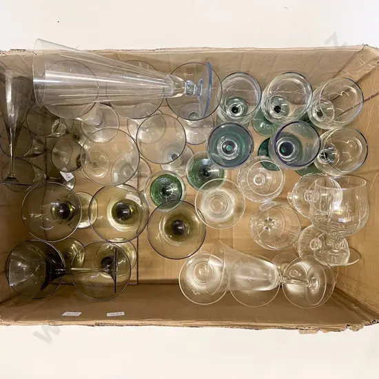 Box Quantity of Assorted Glassware