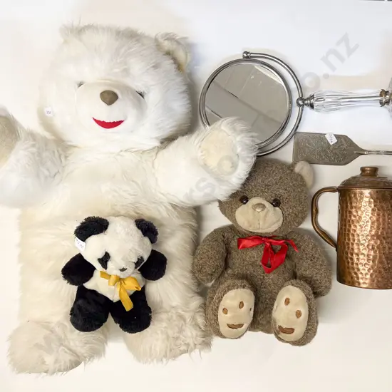 Box Quantity of Assorted incl Soft Toys Dressing Mirror & Copper Jug
