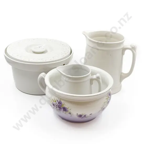 Four Pieces of Assorted Vintage White Crockery