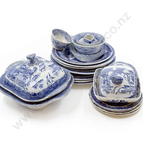 Quantity of Assorted B & W China