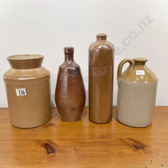 Four Assorted Stoneware Bottles etc