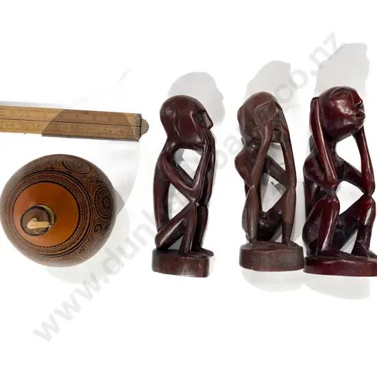 Set of Three Tourist Ware Figures with Gourd etc