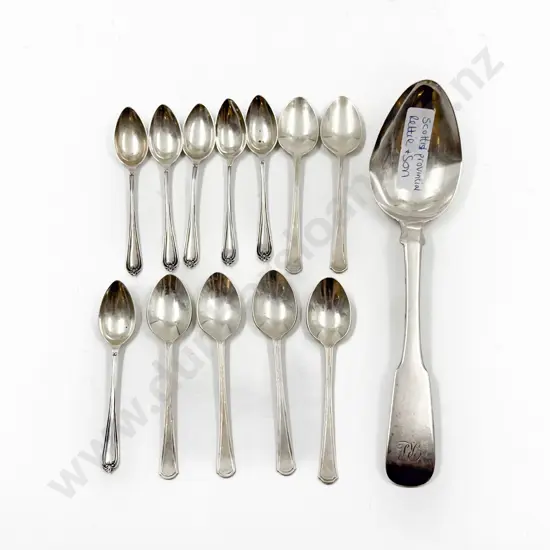 Scottish Provincial Rettie & Son Silver Spoon together with Two Sets of Six S/S Teaspoons