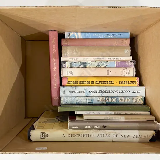 Boxed of Assorted Books Incl NZ Reference