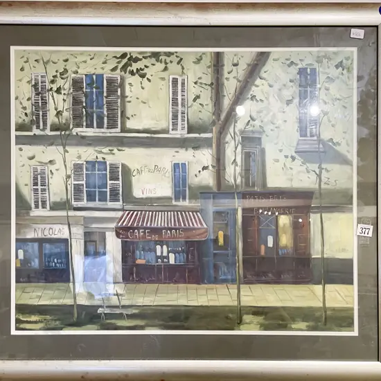 Unknown Artist - European Street Scene - Acrylic on Paper