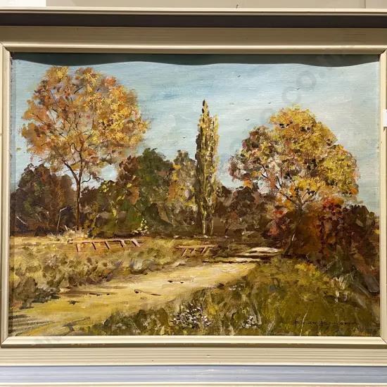 Brian Bouverie - Autumnal Path - Oil on Board