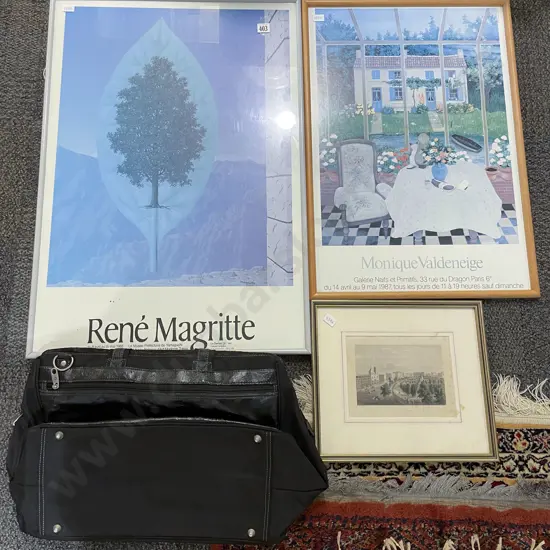 Three Assorted Prints together with Samsonite Bag