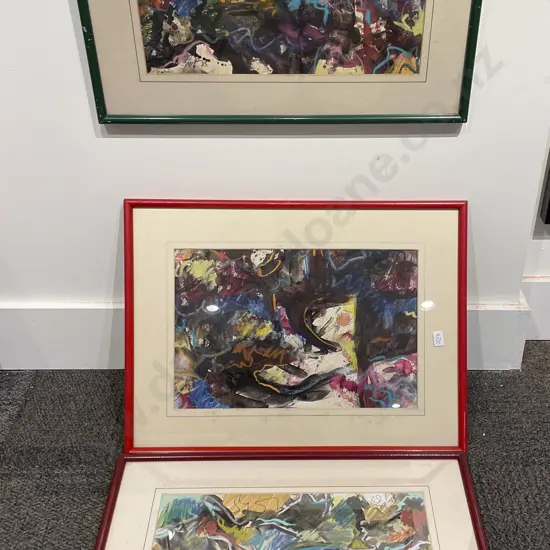 Payton - Set of Three Mixed Media Abstract Works