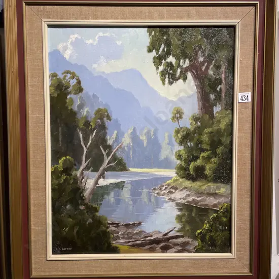 E B Lattey - Taraingamutu Valley - Oil on Canvas