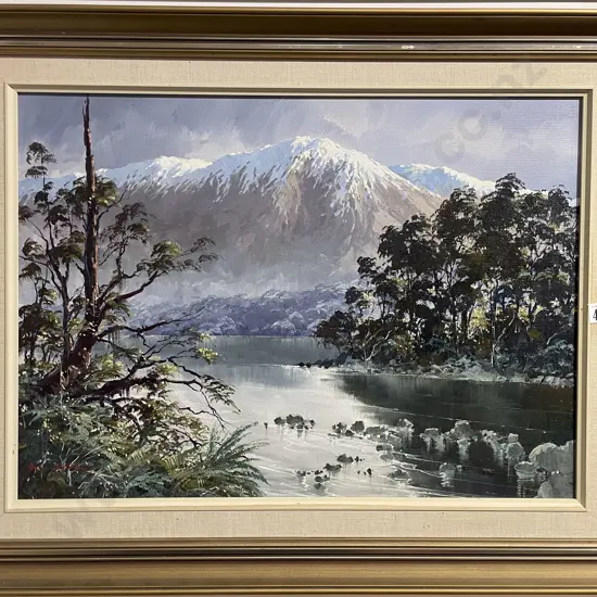 Robert Chilvers - Source of the Buller River - Oil on Board