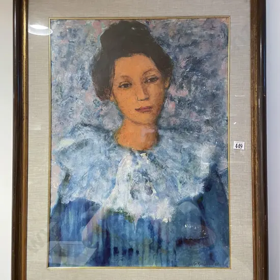 Indistinctly Signed - Portrait - Mixed Media