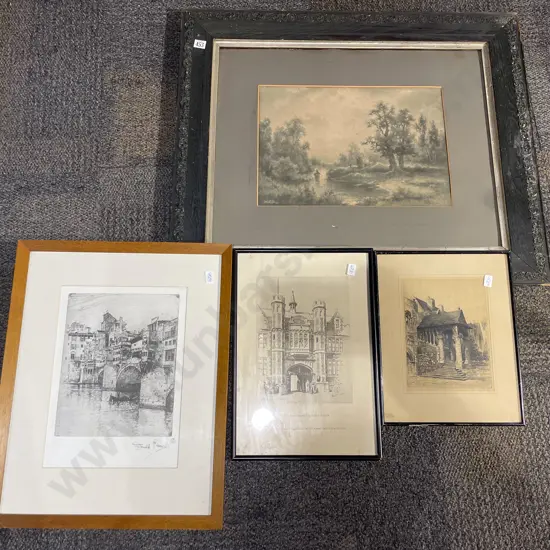 4 Assorted Framed Vintage Prints