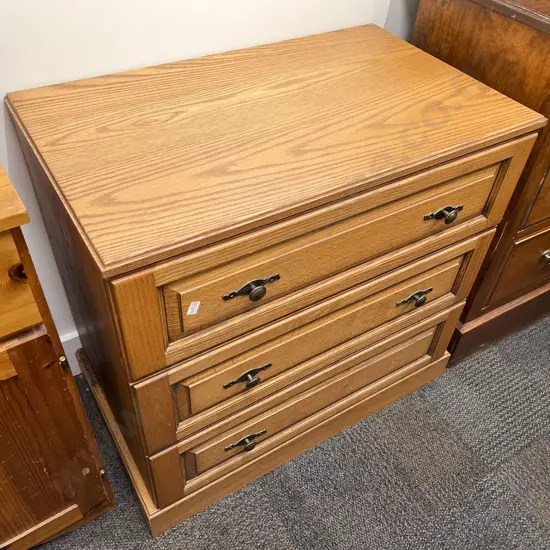 Modern Blonde Oak Three Drawer Chest