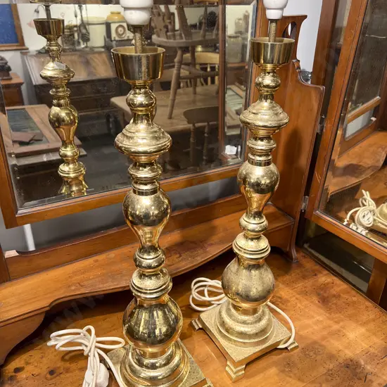 Pair of Brass Lamps