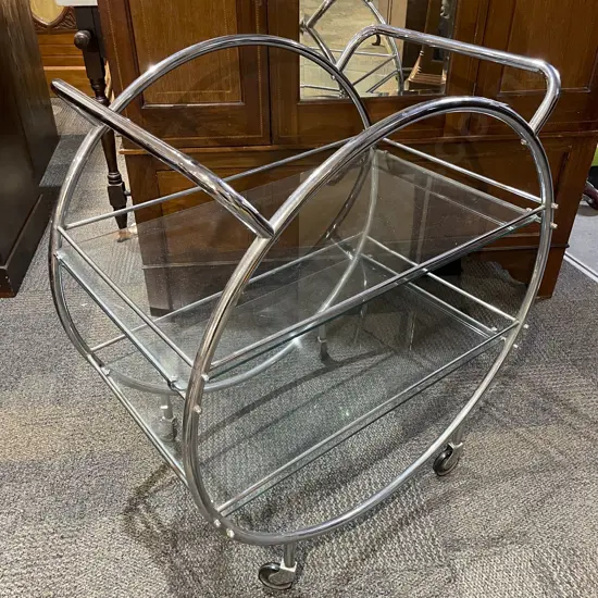 Art Deco Chrome Tea Trolley