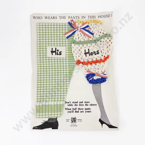 C1950's His & Hers tea Towel & Dish Cloth